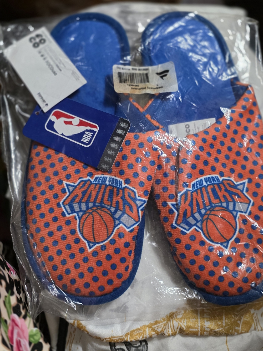 NBA New York Knicks Orange & Blue Slippers